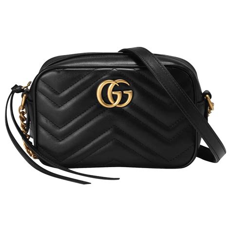 small black gucci bag with gold chain|gucci marmont mini chain bag.